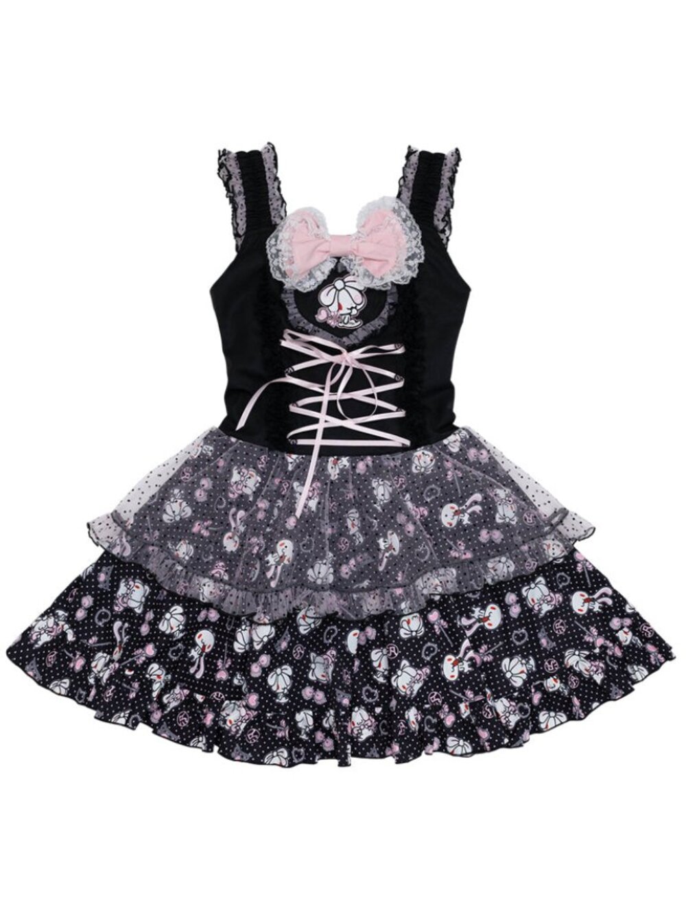 NEW ACDC RAG X Hanyo Usagi Chax Bunny Jumper Black Dress
